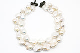 2 strand White Baroque Pearl Necklace