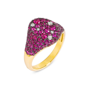 18kt Gold "Pitti" Pave Ring (Wide)