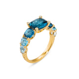 18kt Gold "Iris" Large Ombre 7 Stones Ring