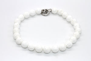 Carved White Agate Necklace