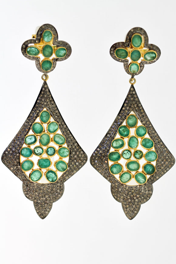 Emerald and Diamond earring