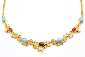 Turquoise and Ruby Necklace